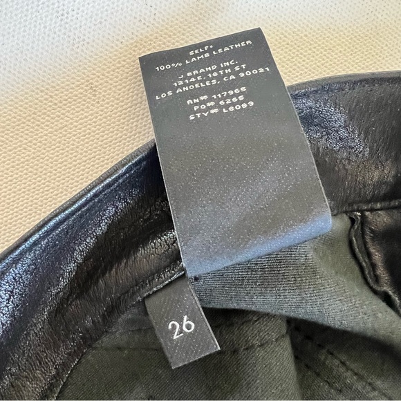 J Brand Bonded Studded Leather Pant in Noir Black - Picture 5 of 11